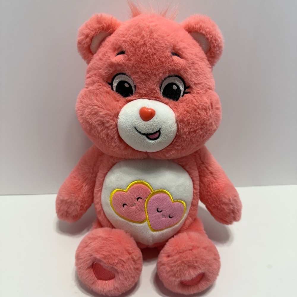 Care Bears Cheerful Pink Loves A Lot Plush With Heart Details,14 Inches, So Cute